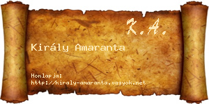 Király Amaranta névjegykártya