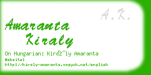 amaranta kiraly business card